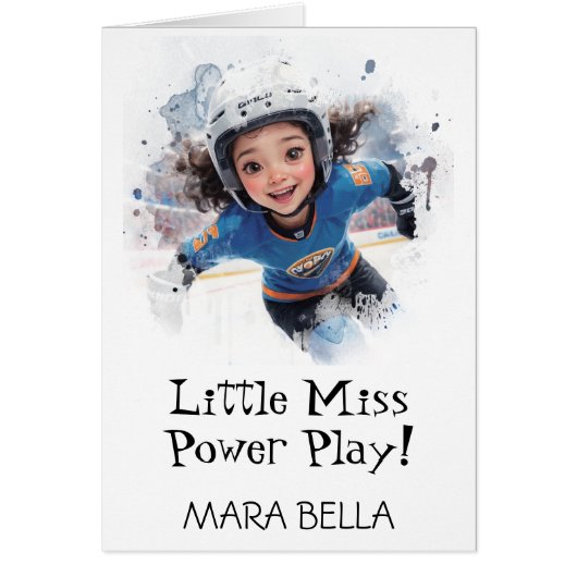 *~* AP94 9 Cute Hockey Girl Personalize Birthday (Vorne)