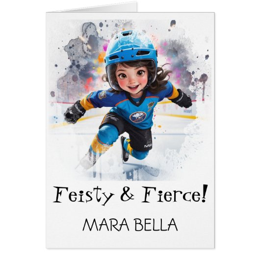 *~* AP94 Cute Hockey Girl 18 Personalize Birthday (Vorne)