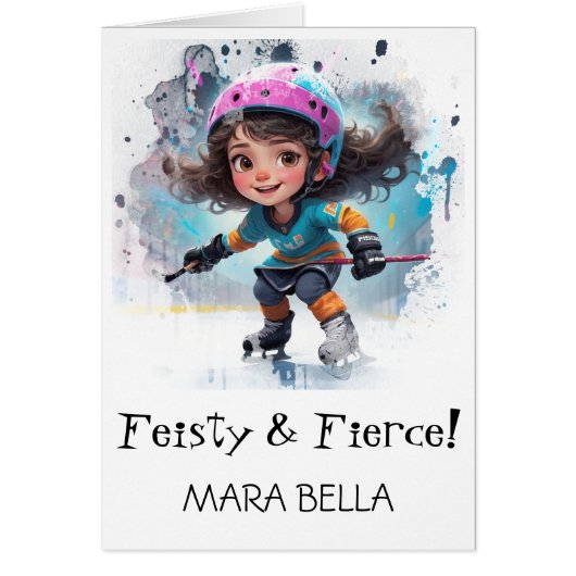 *~* AP94  Cute Hockey Girl 22 Personalize Birthday (Vorne)