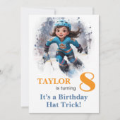 *~* AP94 DIY k-8 Cute Hockey Girl Birthday Einladung (Vorderseite)