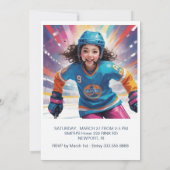 *~* AP94 DIY k-8 Cute Hockey Girl Birthday Einladung (Rückseite)