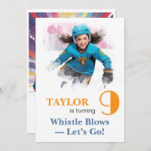 *~* AP94 DIY kw-2 Cute Hockey Girl Birthday Einladung (Vorne/Hinten)