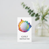 *~*  AP94 Flames  Rainbow Colorful QR Golf Ball  Visitenkarte (Stehend Vorderseite)