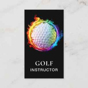 *~* AP94 Flammen Regenbogen Bunt Golfball QR Visitenkarte