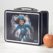 *~* AP94 Ice Hockey Girl Player Cute Initials Metall Brotdose (Beispiel)