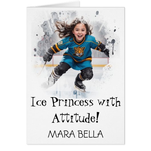 *~* AP94 Niedlich 13 Hockey Girl Personalize Gebur (Vorne)