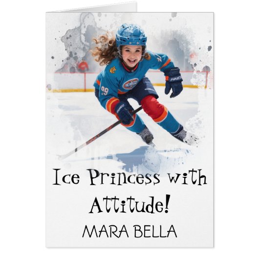 *~* AP94 Niedlich 15 Hockey Girl Personalize Gebur (Vorne)