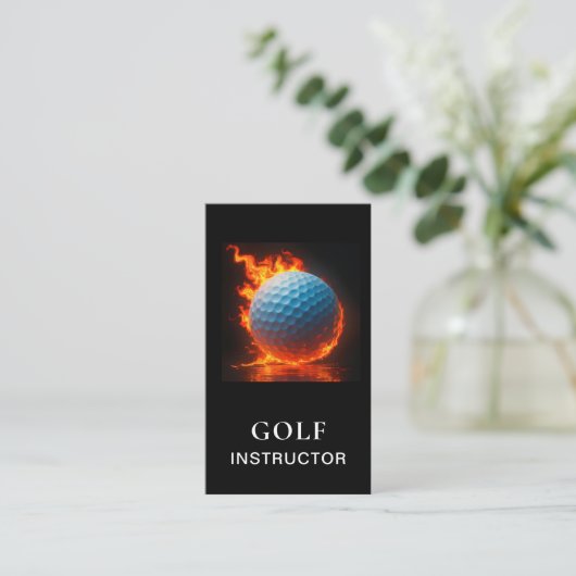 *~*  AP94 QR Flames Fire  Hot  Bold Golf Ball  Visitenkarte (Stehend Vorderseite)