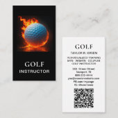*~* AP94 QR Flames Fire Hot Bold Golf Ball Visitenkarte (Vorne/Hinten)