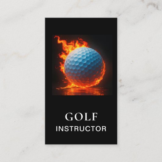 *~* AP94 QR Flames Fire Hot Bold Golf Ball Visitenkarte (Vorderseite)