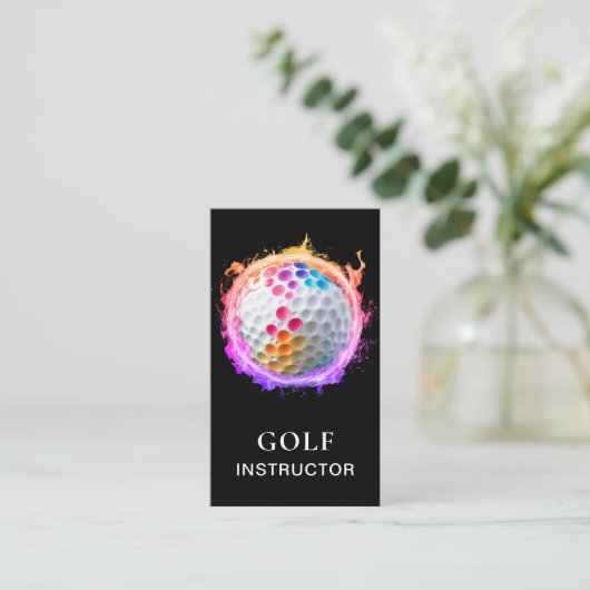 *~*  AP94 QR Flames Fire Rainbow  Bold Golf Ball  Visitenkarte (Stehend Vorderseite)