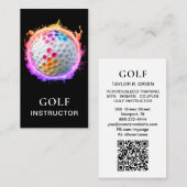 *~*  AP94 QR Flames Fire Rainbow  Bold Golf Ball  Visitenkarte (Vorne/Hinten)