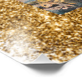 * AP95 Whimsical Floral Art Nature Gold Glitzer Fotodruck (Ecke)