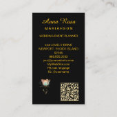 *~* AP98 Elegant Flower Gold 1 Vintage QR Visitenkarte (Rückseite)