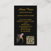 *~* AP98 Elegant Flower Gold 23 Vintage QR Visitenkarte (Rückseite)