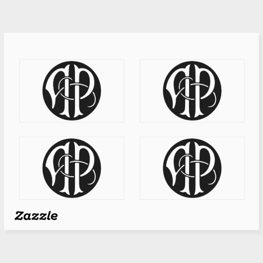 AP Monogramm Rechteckiger Aufkleber (Blatt)