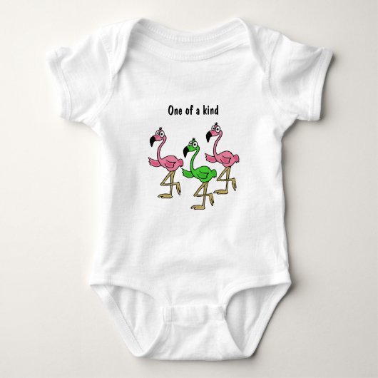 AP, rosa und grüne Flamingo-Baby-Ausstattung Baby Strampler (Vorderseite)