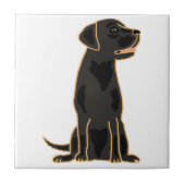 AP - Schwarze Labrador-Tile Fliese (Vorderseite)