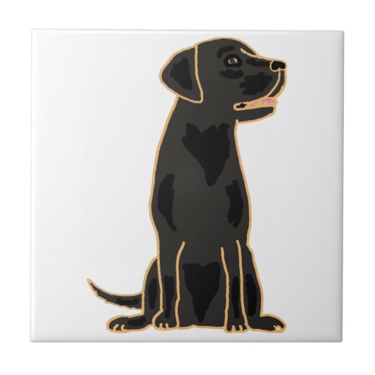 AP - Schwarze Labrador-Tile Fliese (Vorderseite)