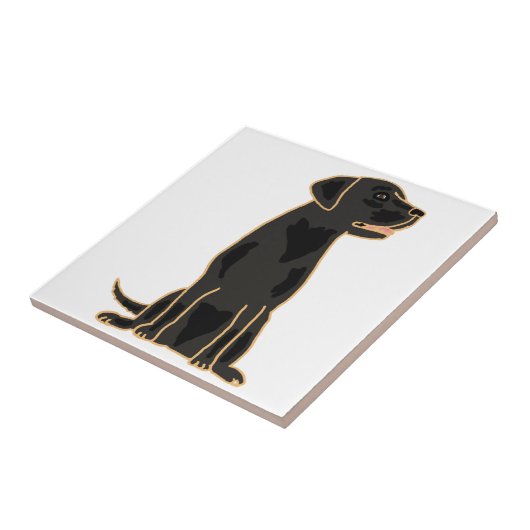 AP - Schwarze Labrador-Tile Fliese (Seite)