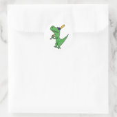 AP- T-rex Dinosaurier Playing Baseball Runder Aufkleber (Tasche)