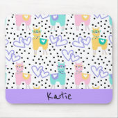 Apaca Llama Personalisiert farbenfroh rosa Lila Mousepad (Vorne)