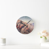 Apache Ambush (oil on canvas) Runde Wanduhr (Zuhause)