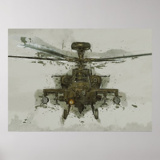 Apache Attack Hubschrauber Poster (Vorne)