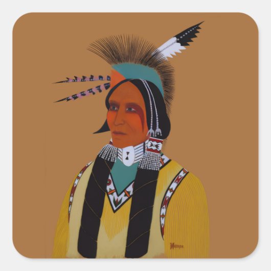 Apache Ben Quadratischer Aufkleber (Vorderseite)