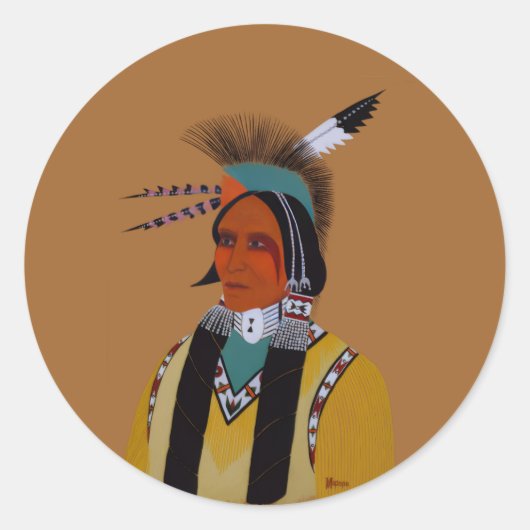 Apache Ben Runder Aufkleber (Vorderseite)