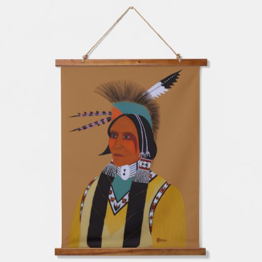Apache Ben Wandteppich Mit Holzrahmen (Vorderseite)