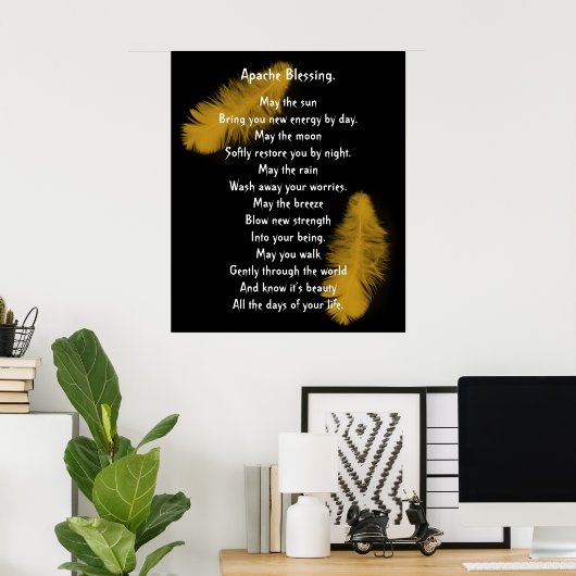 Apache Blessing goldene Feder Poster (Heimbüro)
