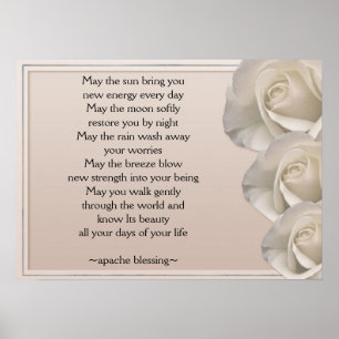 Apache Blessing-Ivory Rose Art Print Poster