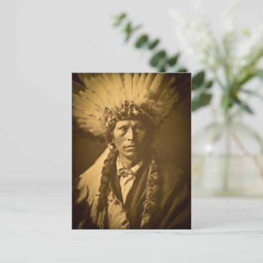 Apache Chief Garfield Indian Vintag Postkarte (Stehend Vorderseite)
