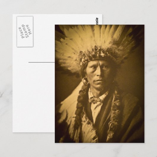 Apache Chief Garfield Indian Vintag Postkarte (Vorne/Hinten)