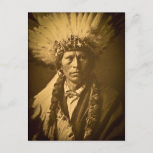 Apache Chief Garfield Indian Vintag Postkarte