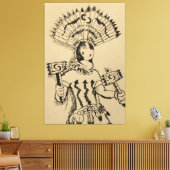 Apache Crown Dancer Sketch Leinwanddruck (Insitu (Wohnzimmer))