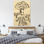 Apache Crown Dancer Skizze Leinwanddruck (Insitu (Schlafzimmer))