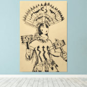 Apache Crown Dancer Skizze Leinwanddruck (Insitu (Holzboden))