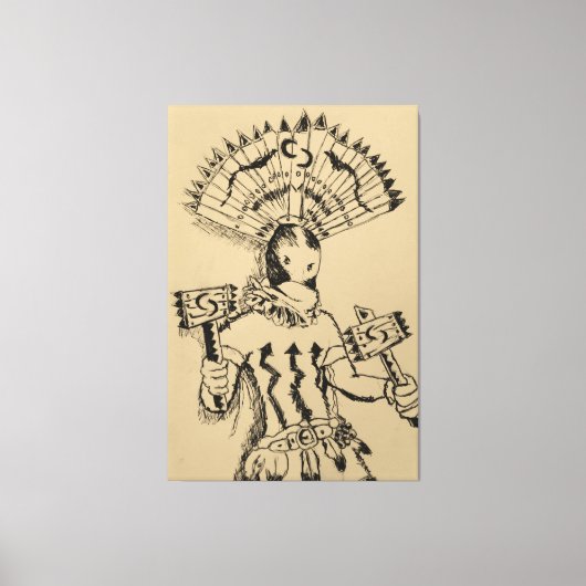 Apache Crown Dancer Skizze Leinwanddruck (Vorderseite)