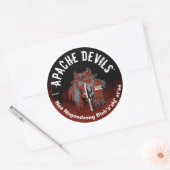 Apache Devils ®️ 🇺 APACHE DEVILS SUPPORT-Sticker Runder Aufkleber (Umschlag)
