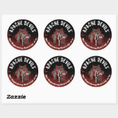 Apache Devils ®️ 🇺 APACHE DEVILS SUPPORT-Sticker Runder Aufkleber (Blatt)
