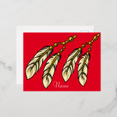 Apache Feathers Thunder_Cove Folien Feiertagspostkarte (Vorderseite/Rückseite)