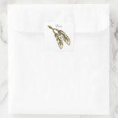 Apache Feathers Thunder_Cove Quadratischer Aufkleber (Tasche)