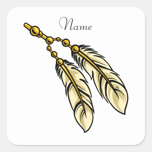 Apache Feathers Thunder_Cove Quadratischer Aufkleber (Vorderseite)