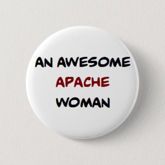 Apache-Frau, großartiger Kaffeebecher Button (Vorderseite)