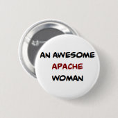 Apache-Frau, großartiger Kaffeebecher Button (Vorne & Hinten)