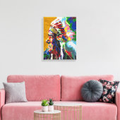 Apache-Häuptling gemalt von Mark Elsen Leinwanddruck (Insitu (Wohnzimmer))