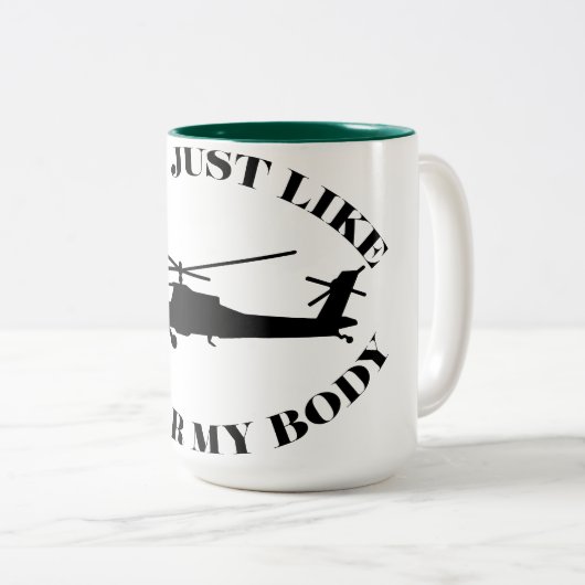 Apache Helicopter Zweifarbige Tasse (VorderseiteRechts)