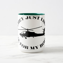 Apache Helicopter Zweifarbige Tasse